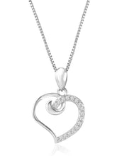 Feminine Love Silver CZ Pendant Set