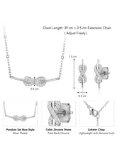 Infinite Charm Silver CZ Pendant Set