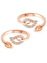 Leafy CZ Trendy Floral Toe Rings