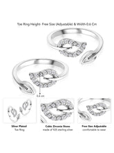 Leafy CZ Toe Rings