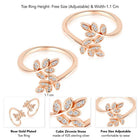 Petals CZ Toe Rings | Delicate Floral Foot Jewellery by Peora

