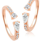 Sparkling Elegant CZ Toe Rings - Rose Gold