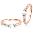 Sparkling Elegant CZ Toe Rings - Rose Gold