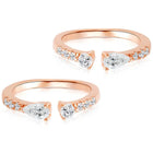 Sparkling Elegant CZ Toe Rings - Rose Gold