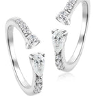 Sparkling Elegant CZ Toe Rings - Silver