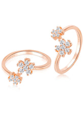 Floral Charm CZ Toe Rings