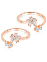 Floral Charm CZ Toe Rings