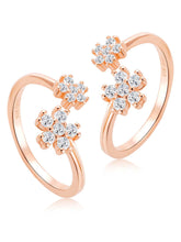 Floral Charm CZ Toe Rings