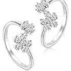 Floral Charm CZ Toe Rings | Elegant Floral Designs by Peora

