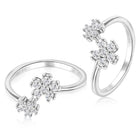 Floral Charm CZ Toe Rings | Elegant Floral Designs by Peora

