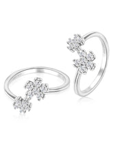 Floral Charm CZ Toe Rings