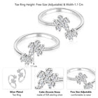 Floral Charm CZ Toe Rings | Elegant Floral Designs by Peora

