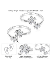 Floral Charm CZ Toe Rings