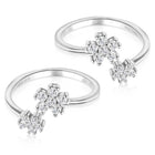 Floral Charm CZ Toe Rings | Elegant Floral Designs by Peora

