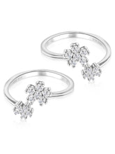 Floral Charm CZ Toe Rings