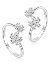 Floral Charm CZ Toe Rings