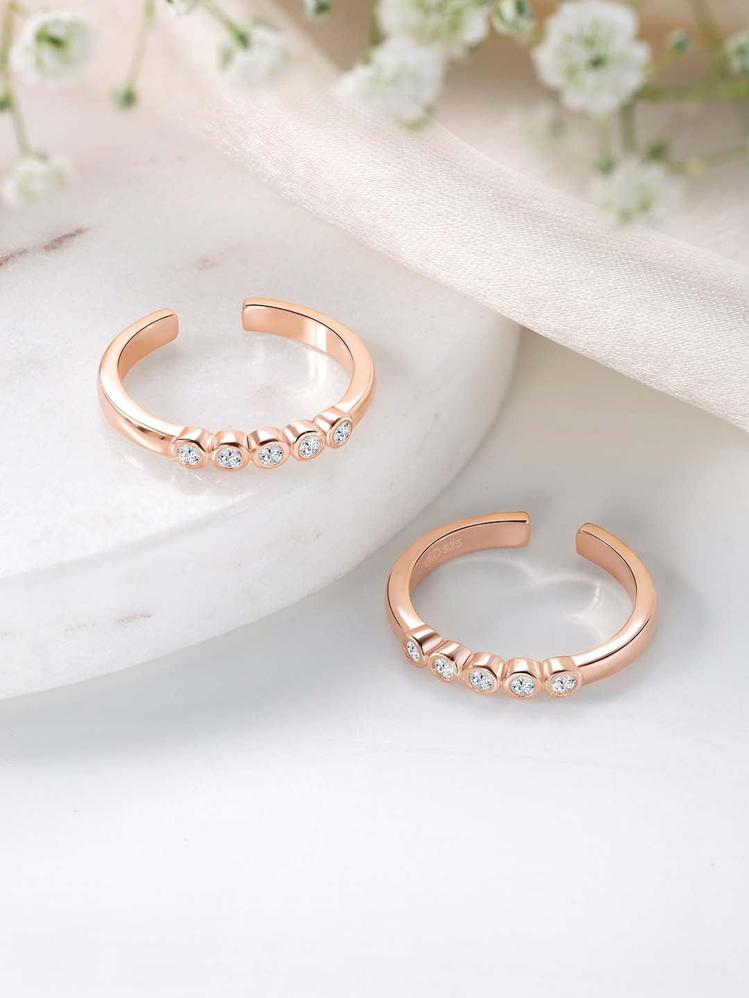 Sophisticated CZ Toe Rings