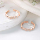 Chic Sophisticated CZ Toe Rings - Rose Gold