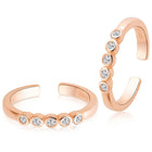 Chic Sophisticated CZ Toe Rings - Rose Gold