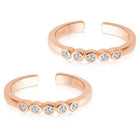 Chic Sophisticated CZ Toe Rings - Rose Gold