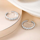 Chic Sophisticated CZ Toe Rings - Silver