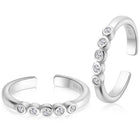 Chic Sophisticated CZ Toe Rings - Silver