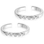 Chic Sophisticated CZ Toe Rings - Silver