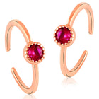 Sparkling Spiral Crystal Toe Rings - Rose Gold