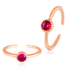 Sparkling Spiral Crystal Toe Rings - Rose Gold