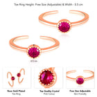 Sparkling Spiral Crystal Toe Rings - Rose Gold