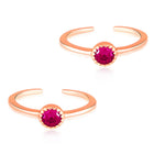 Sparkling Spiral Crystal Toe Rings - Rose Gold