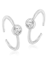 Sparkling Spiral Crystal Toe Rings - Silver
