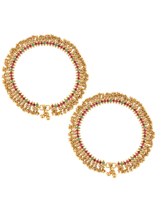 Ethnic Beaded Bridal Anklet Pair