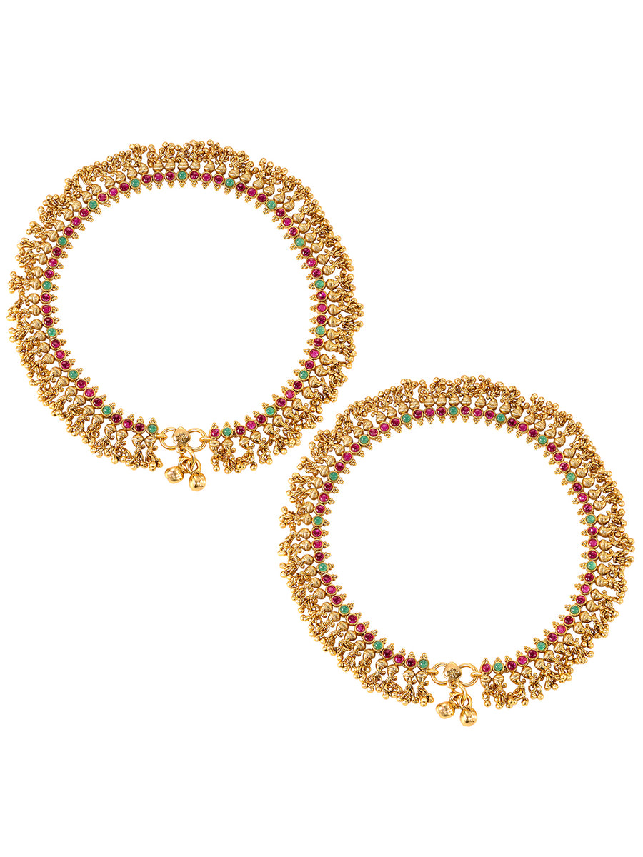 Ethnic Beaded Bridal Anklet Pair
