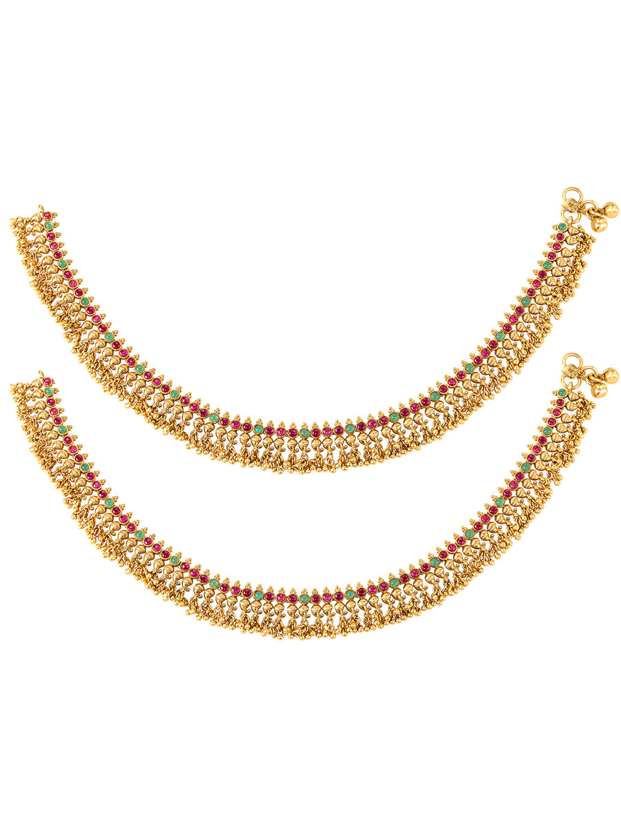 Ethnic Beaded Bridal Anklet Pair