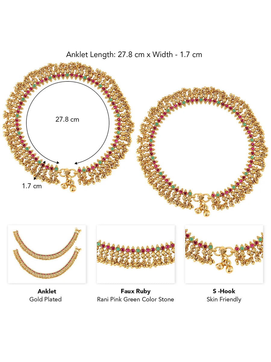 Ethnic Beaded Bridal Anklet Pair