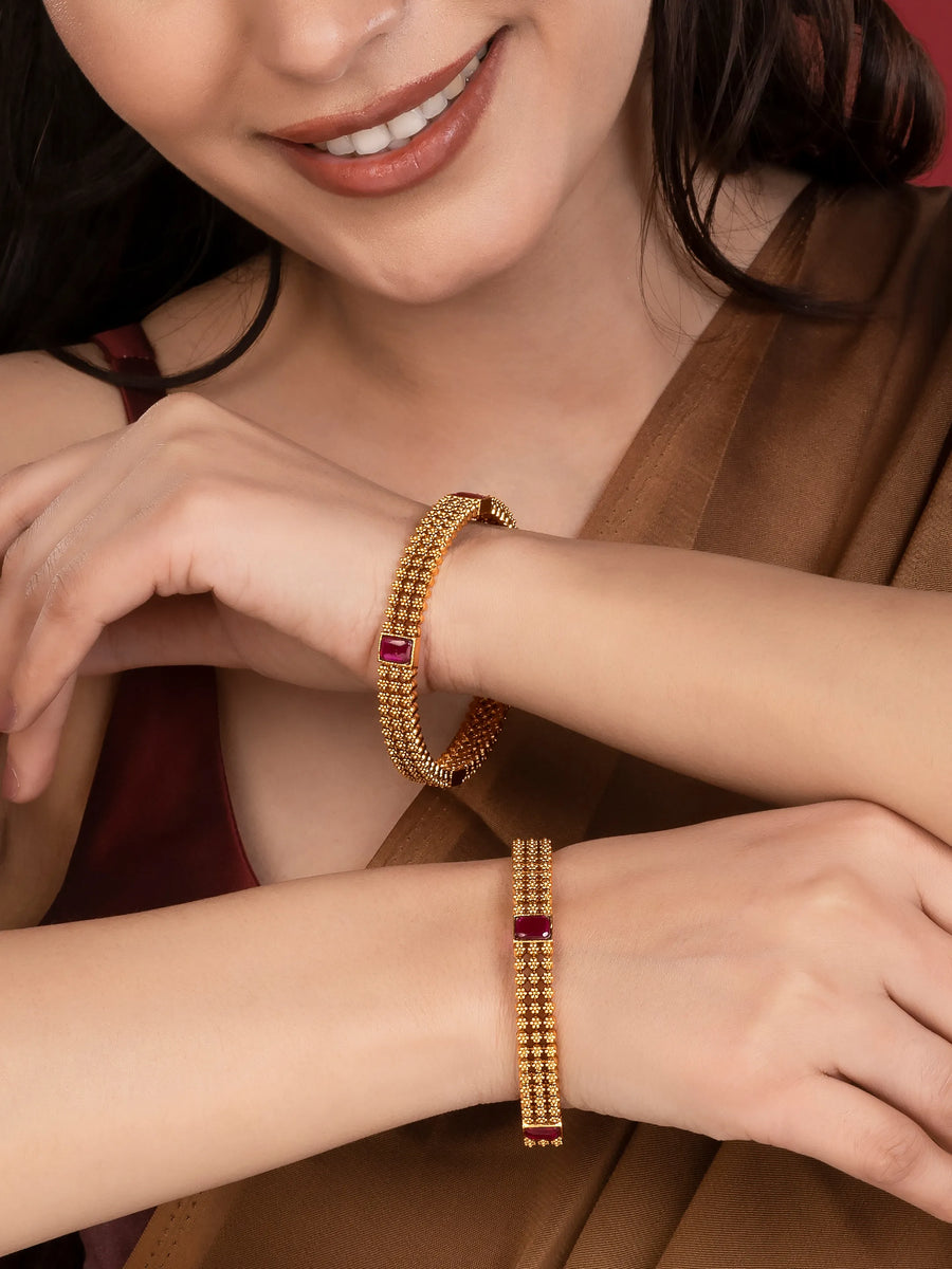 Bold Triple Line Kada Bangle Set