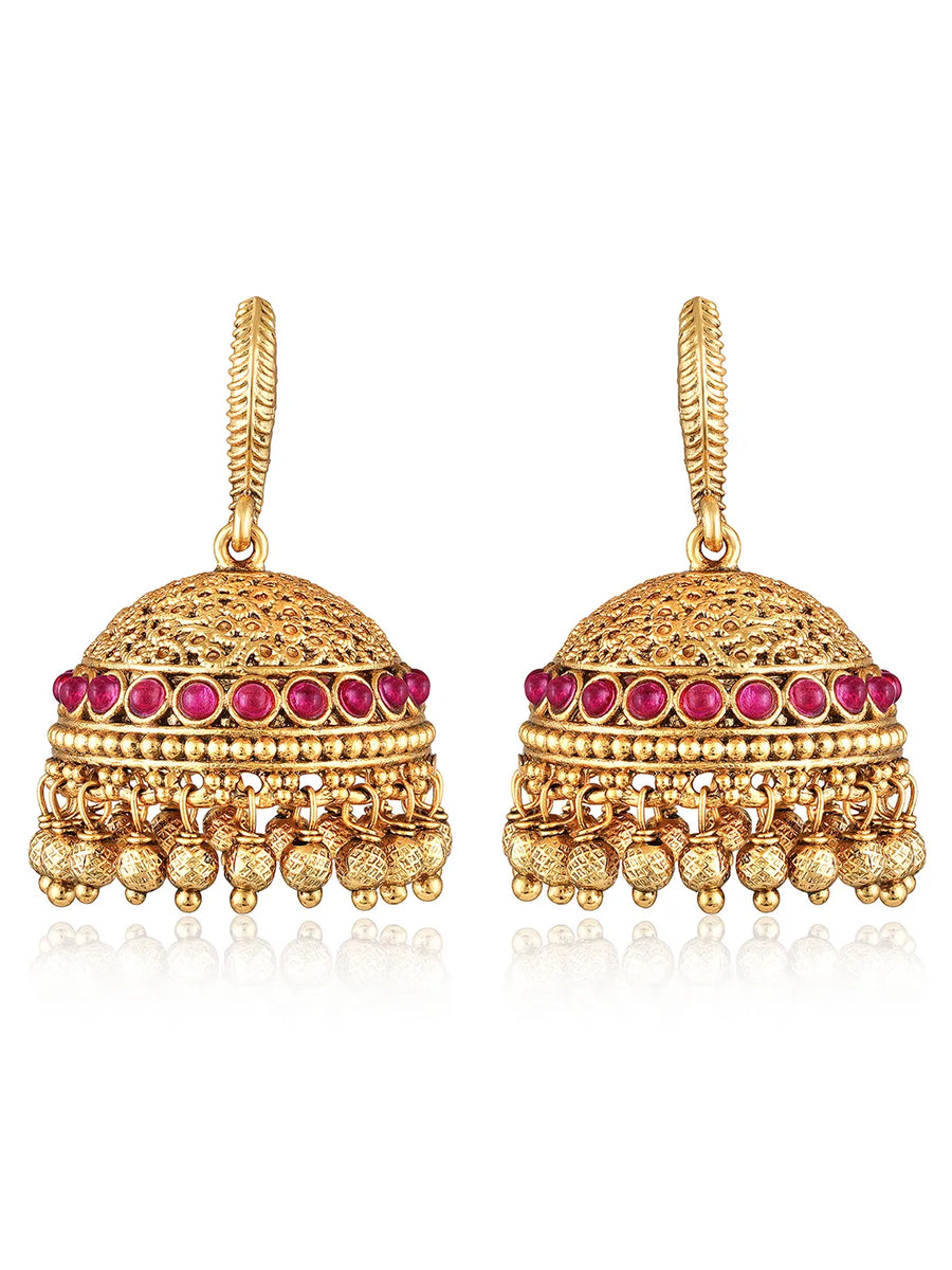 Kundan Look Jhumka Earrings | Traditional & Elegant – Peora