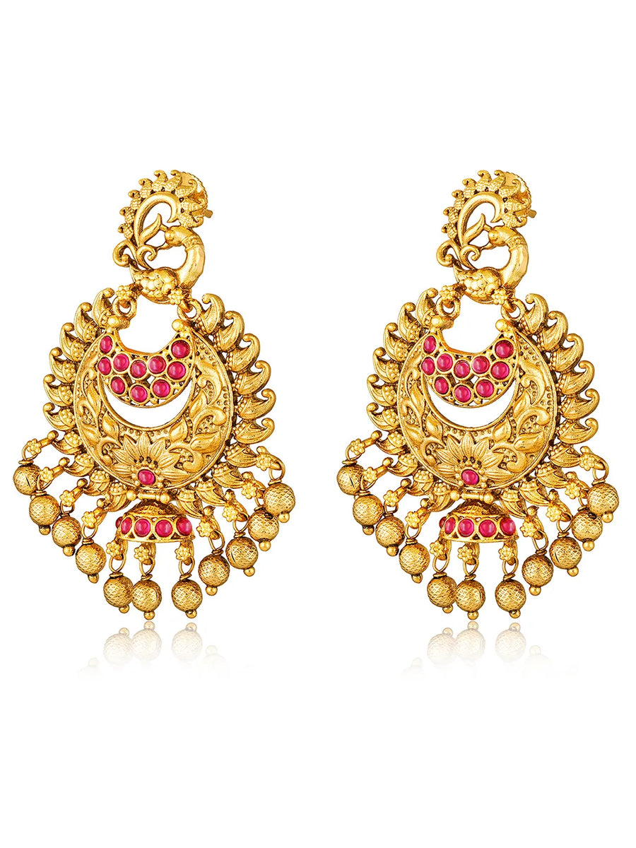 Kundan Danglers Earrings | Elegant Traditional Designs – Peora