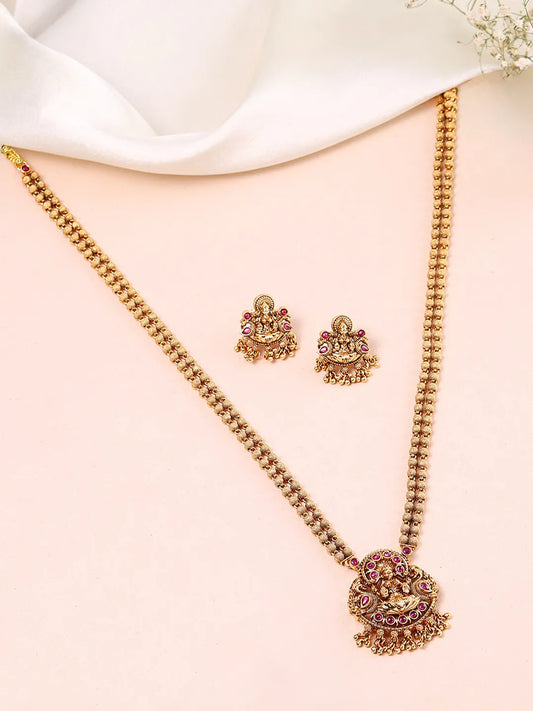 Traditional Temple Pendant Necklace Set