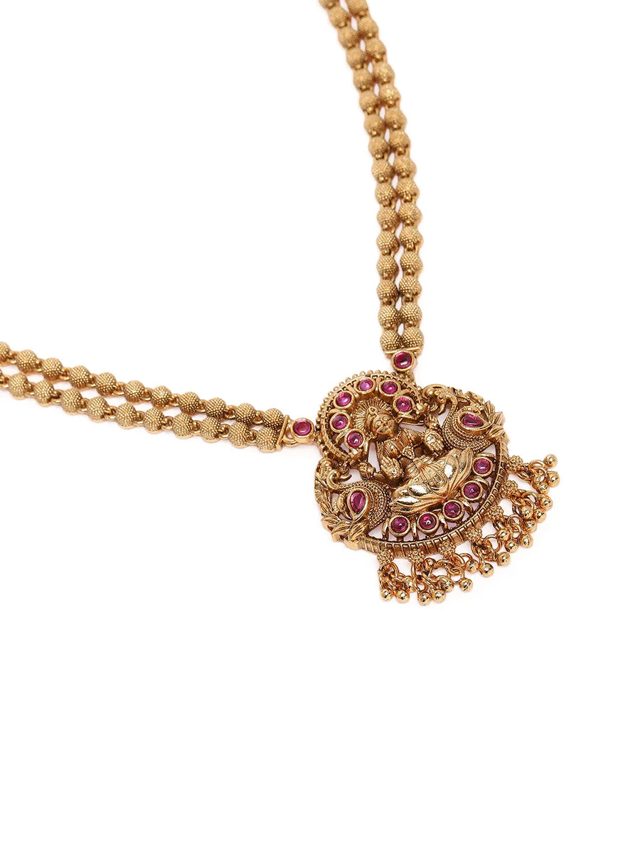 Traditional Temple Pendant Necklace Set
