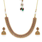 Classic Faux Ruby Studded Necklace Set