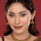 Classic Faux Ruby Studded Necklace Set
