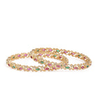 Royal Swirl Faux Ruby Stone Bangle Set