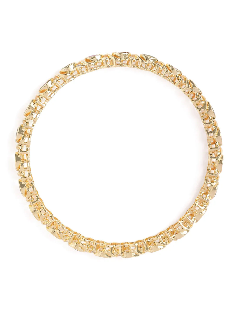 Royal Swirl Faux Ruby Stone Bangle Set