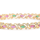 Royal Swirl Faux Ruby Stone Bangle Set