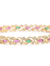 Royal Swirl Faux Ruby Stone Bangle Set