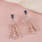 Glimmering Dusk Crystal CZ Earrings - Blue