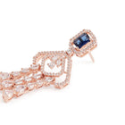 Glimmering Dusk Crystal CZ Earrings - Blue