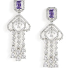 Glimmering Dusk Crystal CZ Earrings - Purple